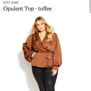 NWT Satin Wrap Top